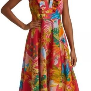 Farm Rio Tropical Print Sleeveless Dress